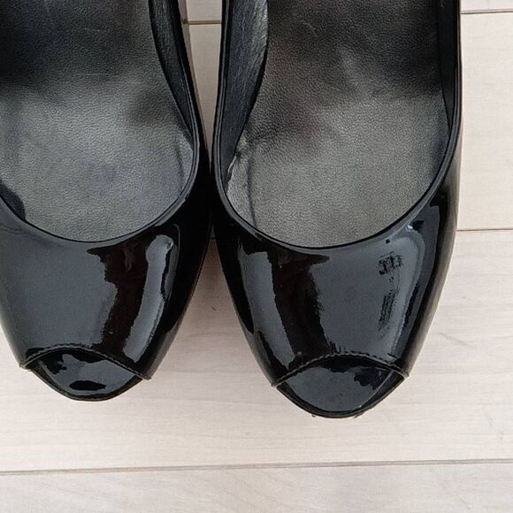 Stuart Weitzman Women's Platform Peep Toe Block Heels Black Size 6.5 M - Picture 4 of 7